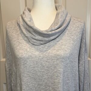 Cozy Gray Lou & Grey for Loft Cowl Neck Top Size M